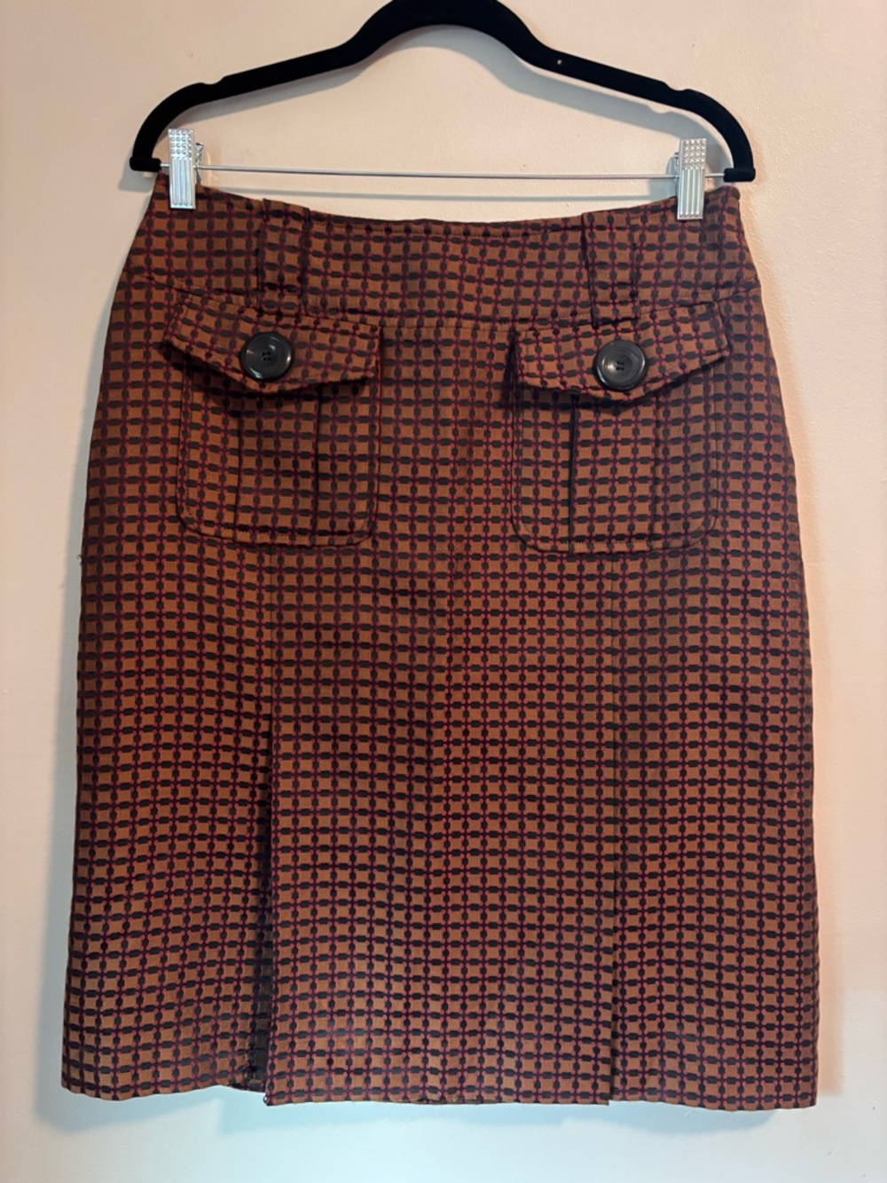 Pendleton Brown, Red & Black Plaid A-Line Skirt